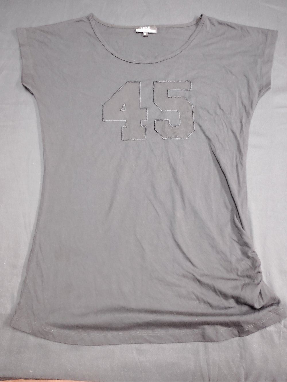Women's Black Jersey Tee with '45' Graphic